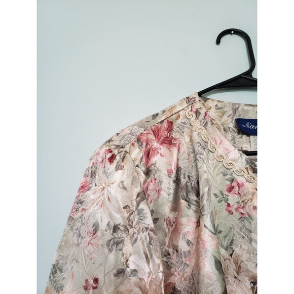 Vtg Nancy II Womens 18 Jacket Floral Multicolor Long Sleeve Single Button USA - Picture 4 of 6